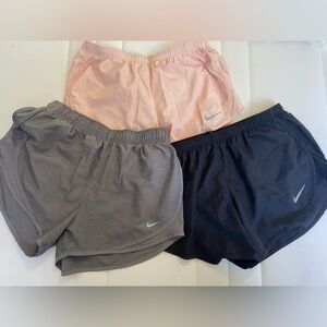 Nike Women's Running Shorts Trio - Black, Pink, Gray.  Medium
